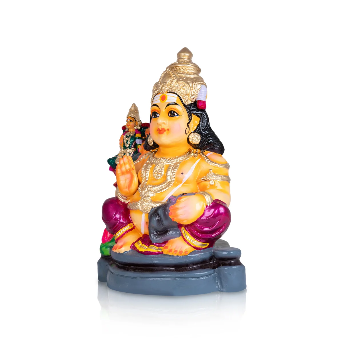 Kubera Lakshmi Statue Paper Mache Golu Bommai- 20 X 15 Inches | Giri Golu Doll/Navaratri Gombe/ Navratri Décor - Image 3