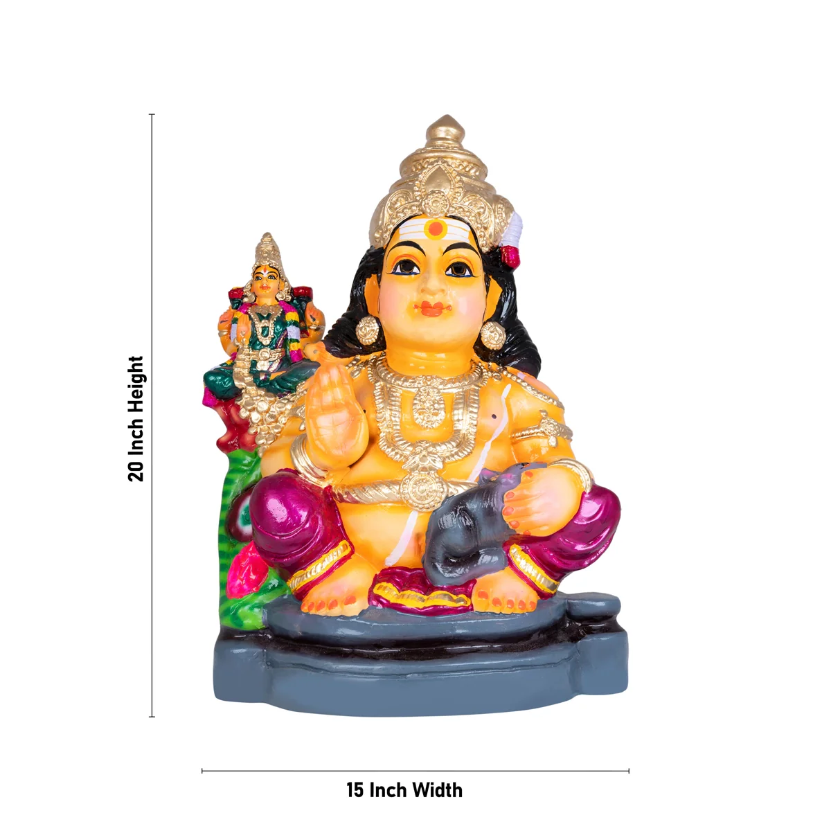 Kubera Lakshmi Statue Paper Mache Golu Bommai- 20 X 15 Inches | Giri Golu Doll/Navaratri Gombe/ Navratri Décor - Image 4