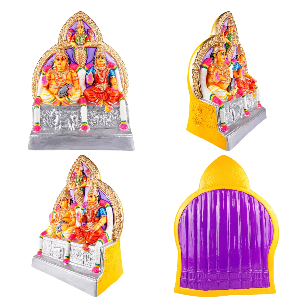 Kubera Lakshmi Statue Paper Mache Golu Bommai Set - 15 x 7 Inches | Giri Golu Doll/ Gombe/ Navaratri Golu Bomma - Image 5