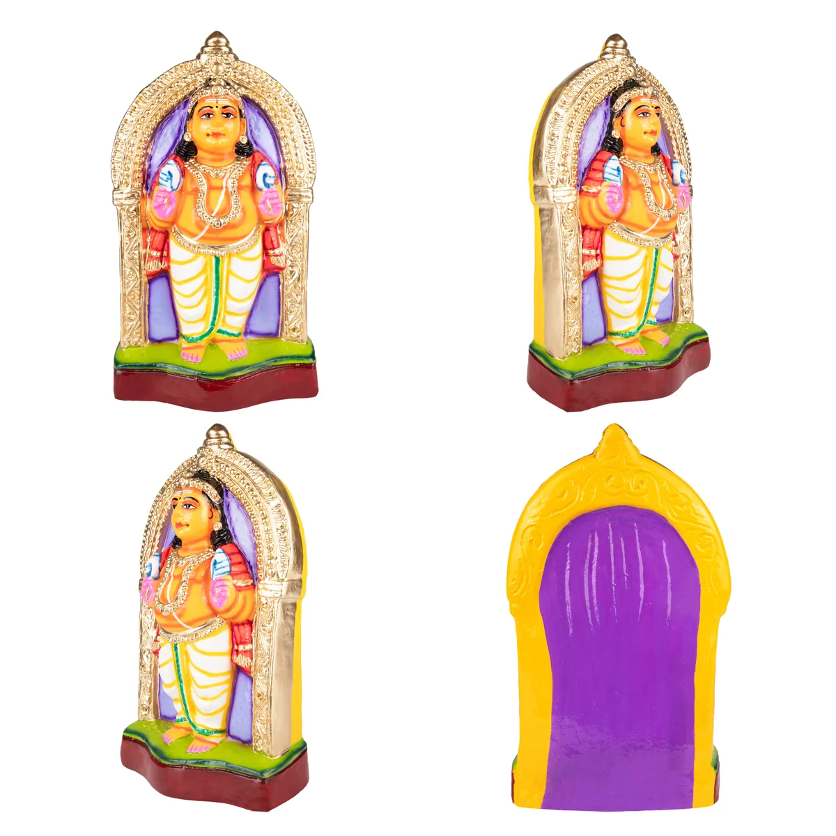 Kubera Lakshmi Statue Paper Mache Golu Bommai Set - 15 x 7 Inches | Giri Golu Doll/ Gombe/ Navaratri Golu Bomma - Image 6