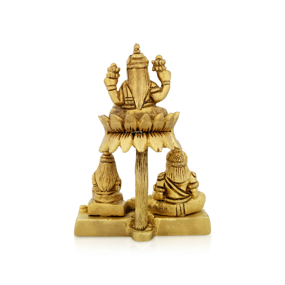 Kubera Lakshmi Statue With Chitralekha - 5 x 3.5 Inches | Laxmi Kuber Idol/ Antique Brass Idol for Pooja - Image 4