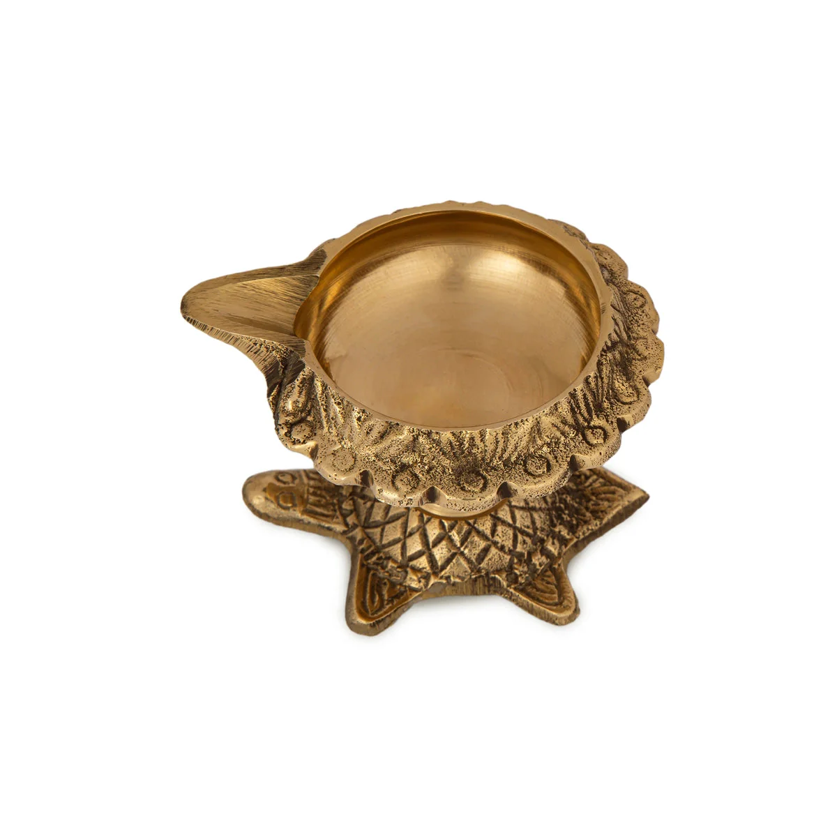 Kubera Vilakku With Tortoise Base - 2 x 2 Inches | Brass Lamp/ Kuber Deepam/ Kuber Diya for Pooja - Image 2