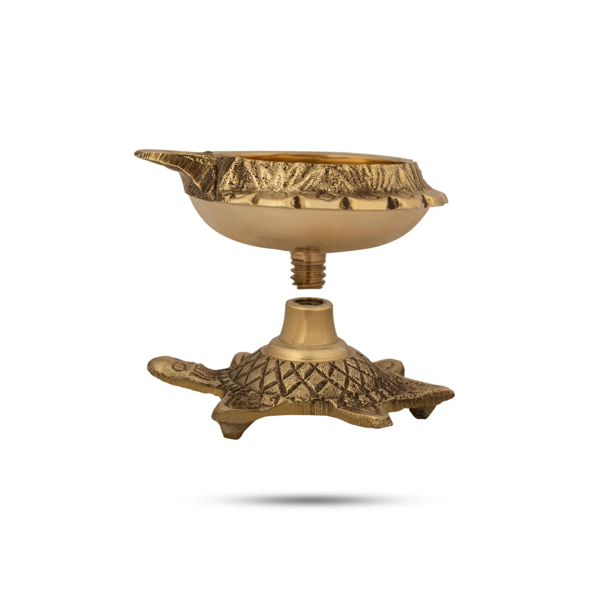 Kubera Vilakku With Tortoise Base - 2 x 2 Inches | Brass Lamp/ Kuber Deepam/ Kuber Diya for Pooja - Image 3