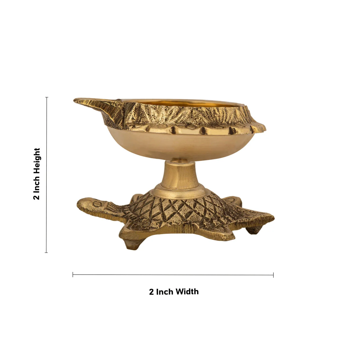 Kubera Vilakku With Tortoise Base - 2 x 2 Inches | Brass Lamp/ Kuber Deepam/ Kuber Diya for Pooja - Image 4