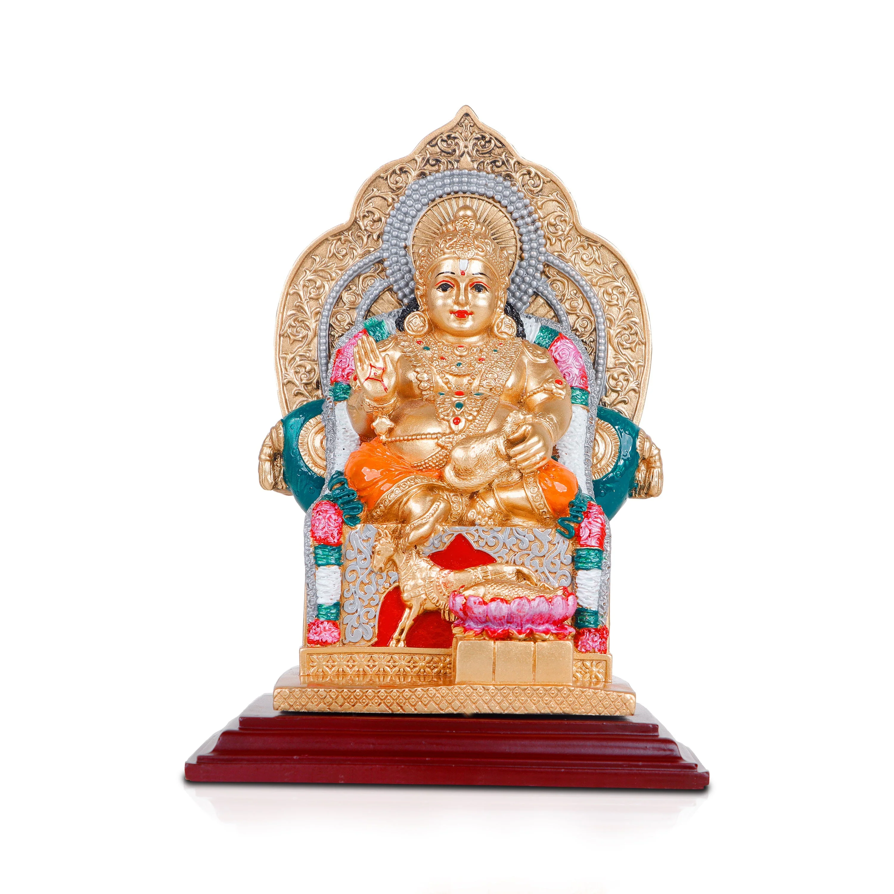 Kuberan Statue - 8 Inches | Kuber Murti/ Golden Polish Kuber Statue/ Kuberan Idol for Home - Image 2