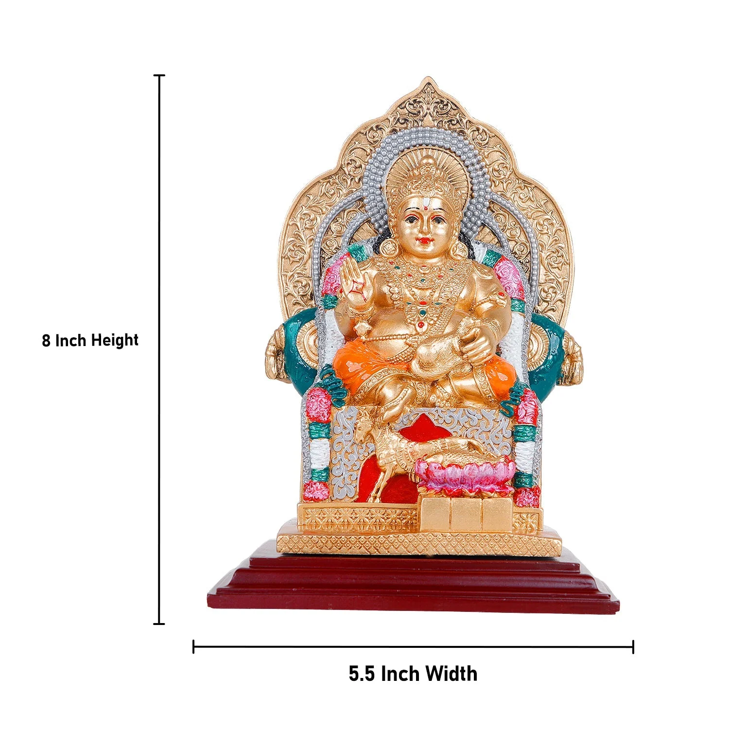Kuberan Statue - 8 Inches | Kuber Murti/ Golden Polish Kuber Statue/ Kuberan Idol for Home - Image 6