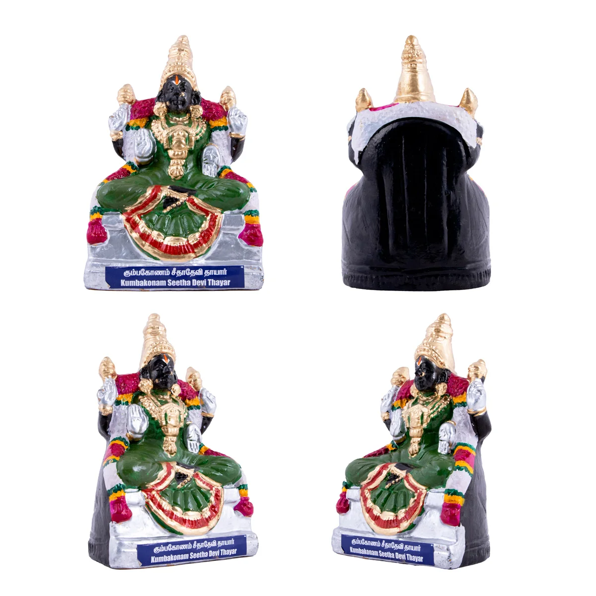 Kumbakonam Chakrapani Thayar Clay Golu Bommai Pair - 12 x 9 Inches | Giri Golu Doll/ Navaratri Golu Bomma/Gombe - Image 3