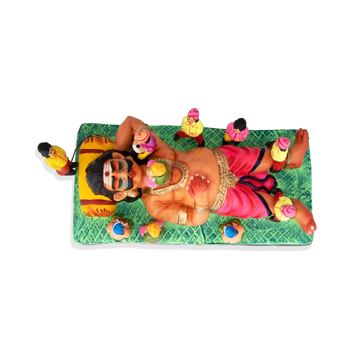 Kumbhakarna Clay Golu Bommai - 3 x 11.5 Inches | Giri Golu Doll/ Navaratri Golu Bomma/ Bommai/Gombe - Image 2