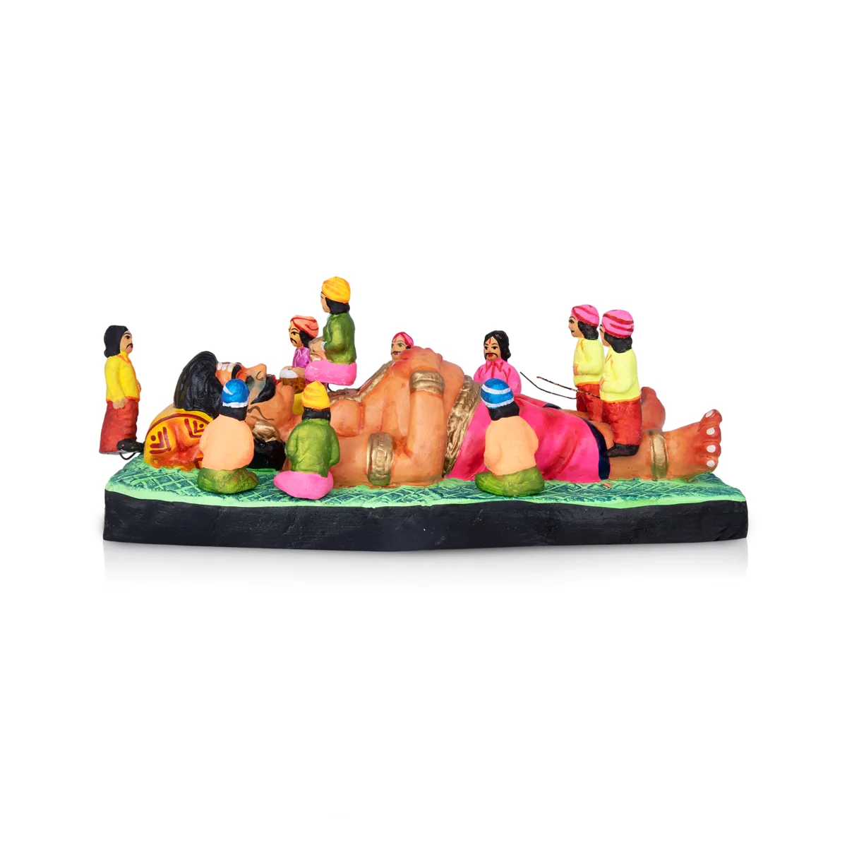 Kumbhakarna Clay Golu Bommai - 3 x 11.5 Inches | Giri Golu Doll/ Navaratri Golu Bomma/ Bommai/Gombe - Image 4