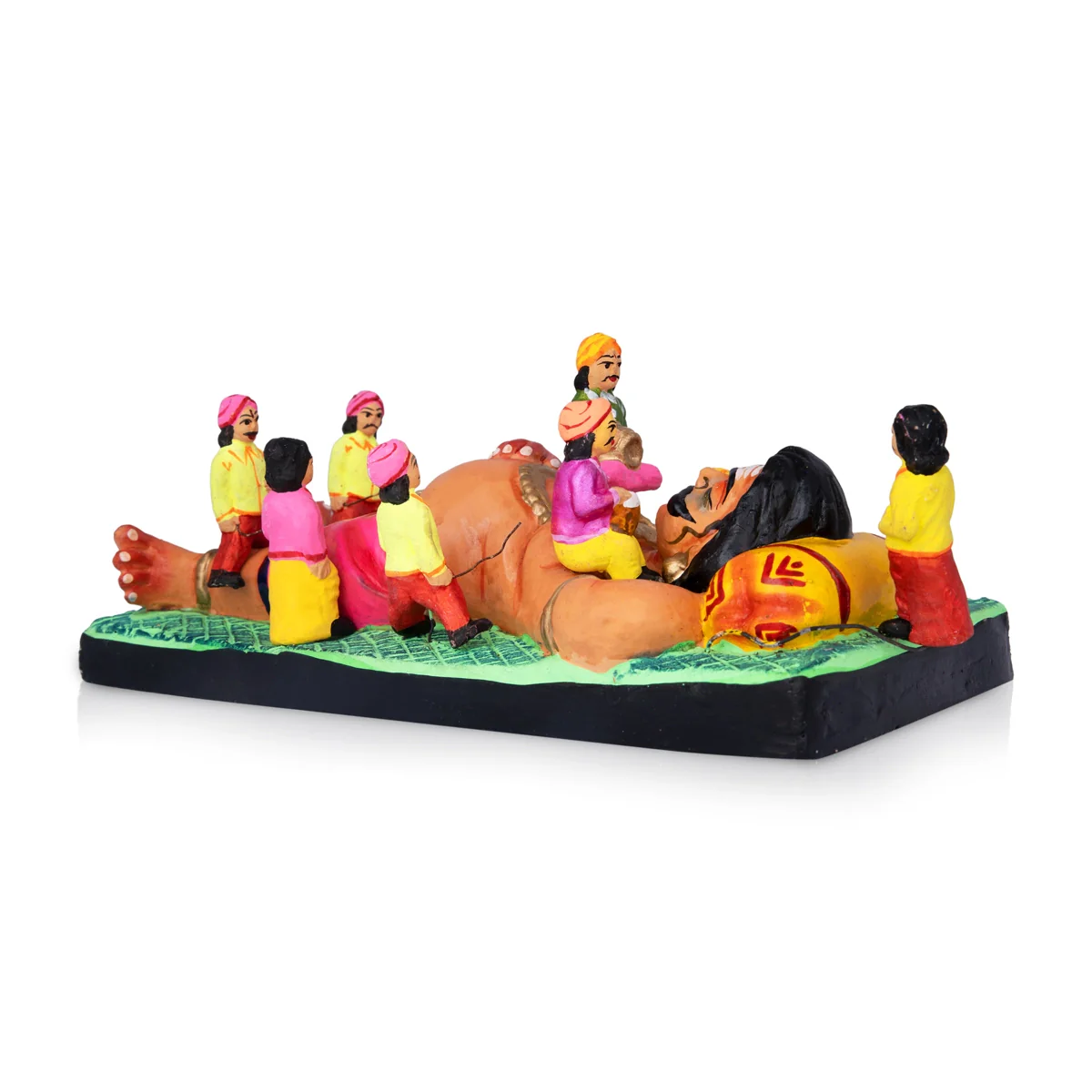 Kumbhakarna Clay Golu Bommai - 3 x 11.5 Inches | Giri Golu Doll/ Navaratri Golu Bomma/ Bommai/Gombe - Image 5