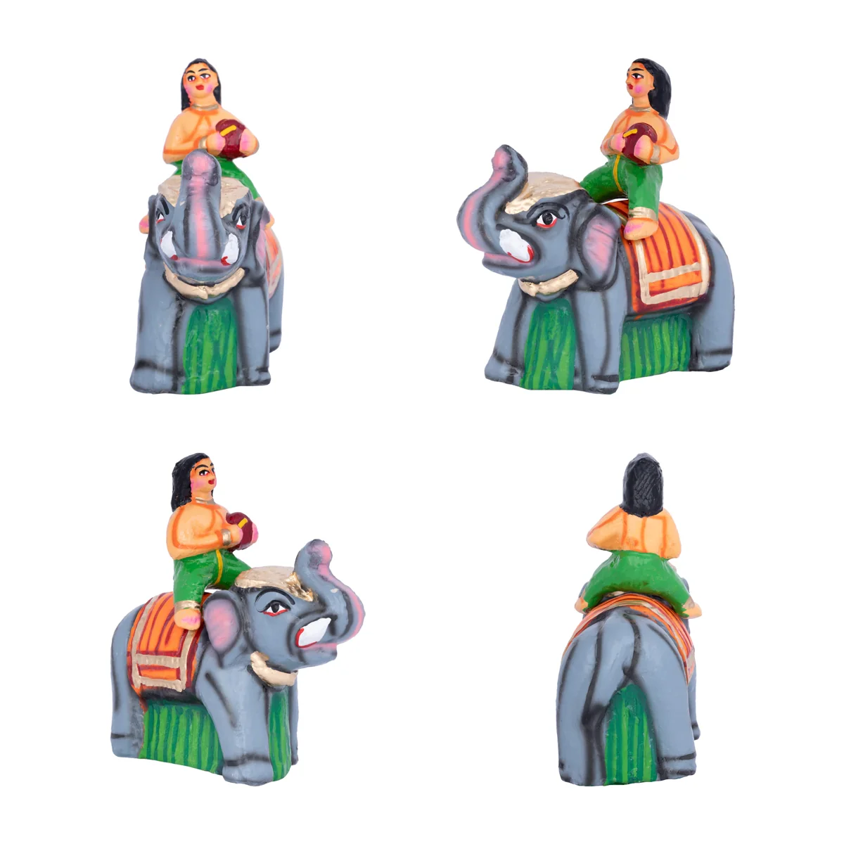 Kumbhakarna Paper Mache Golu Bommai Set - 9 X 17.5 Inches | Navaratri Golu Gombe/Giri Golu Doll/ Navratri Decor - Image 3