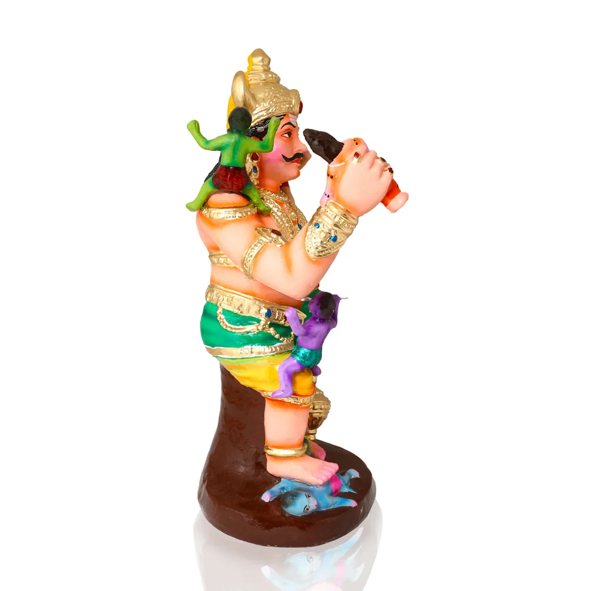 Kumbhakarna War Clay Golu Bommai Set - 19 x 12 Inches | Giri Golu Doll/ Navaratri Golu Bomma/Gombe/Bommai - Image 4