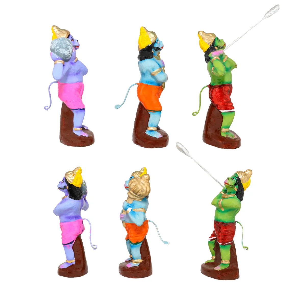 Kumbhakarna War Clay Golu Bommai Set - 19 x 12 Inches | Giri Golu Doll/ Navaratri Golu Bomma/Gombe/Bommai - Image 8