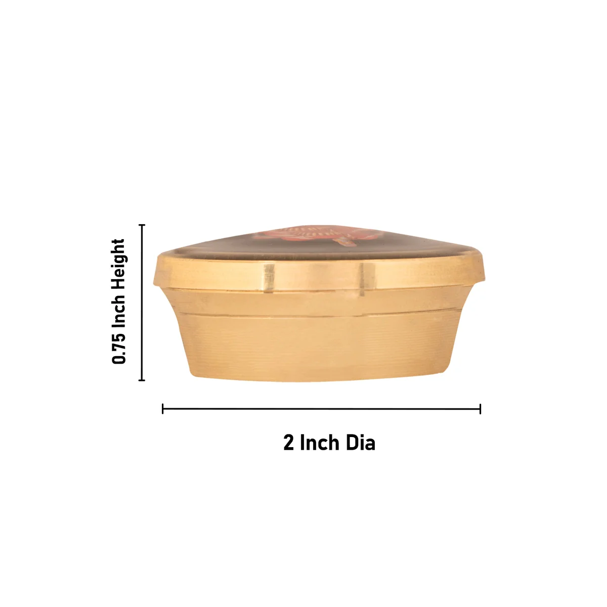 Kumkum Box - 0.75 x 2 Inches | Brass Kumkum Bharani/ Sindoor Pot With Varahi Design Lid for Women - Image 4