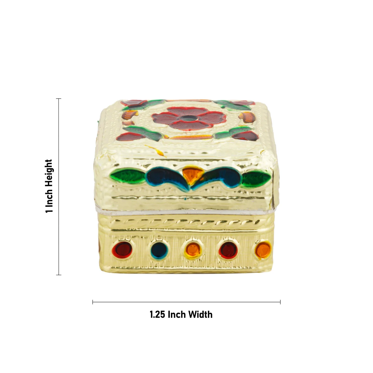 Kumkum Box - 1 x 1.25 Inches | Decorative Kumkum Bharani/ Kumkum Pot/ Sindoor Pot for Women - Image 2