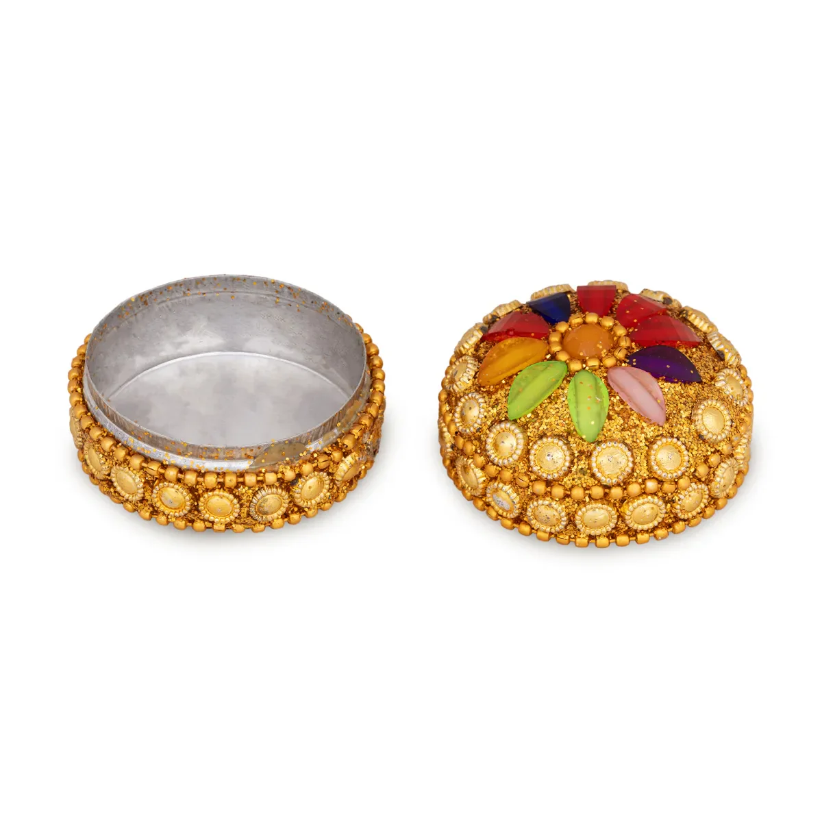 Kumkum Box- 2 X 1 Inches | 12 Pcs / Sindoor Box/ Fancy Kumkum Holder/ Decorative Pooja Dabbi - Image 2