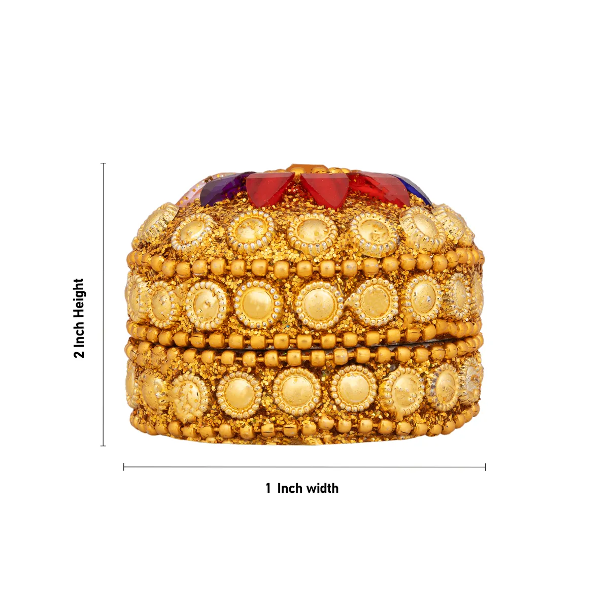 Kumkum Box- 2 X 1 Inches | 12 Pcs / Sindoor Box/ Fancy Kumkum Holder/ Decorative Pooja Dabbi - Image 4