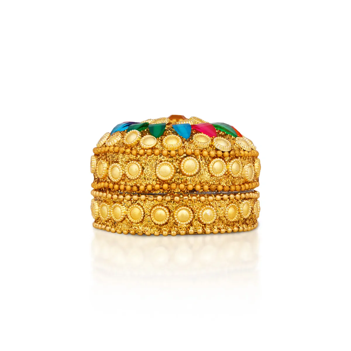 Kumkum Box - 2 X 1 Inches | 12 Pcs / Fancy Sindoor Box/ Kumkum Holder/ Decorative Pooja Dabbi - Image 2