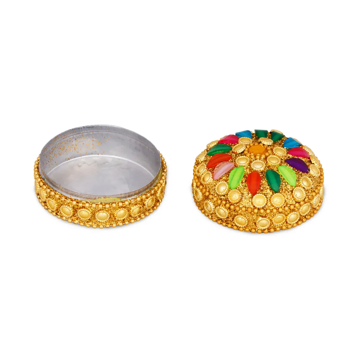 Kumkum Box - 2 X 1 Inches | 12 Pcs / Fancy Sindoor Box/ Kumkum Holder/ Decorative Pooja Dabbi - Image 5