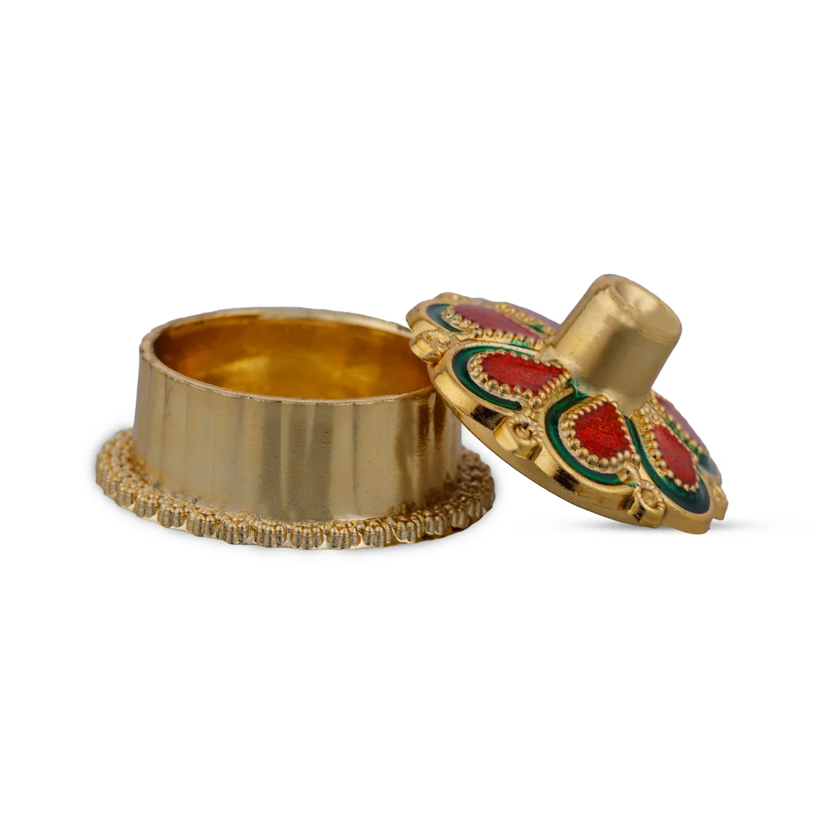 Kumkum Box Set - 1.5 x 1 Inches | 10 Pcs/ Kumkum Bharani/ Kumkum Pot for Pooja/ 100 Gms/ Assorted Design - Image 4