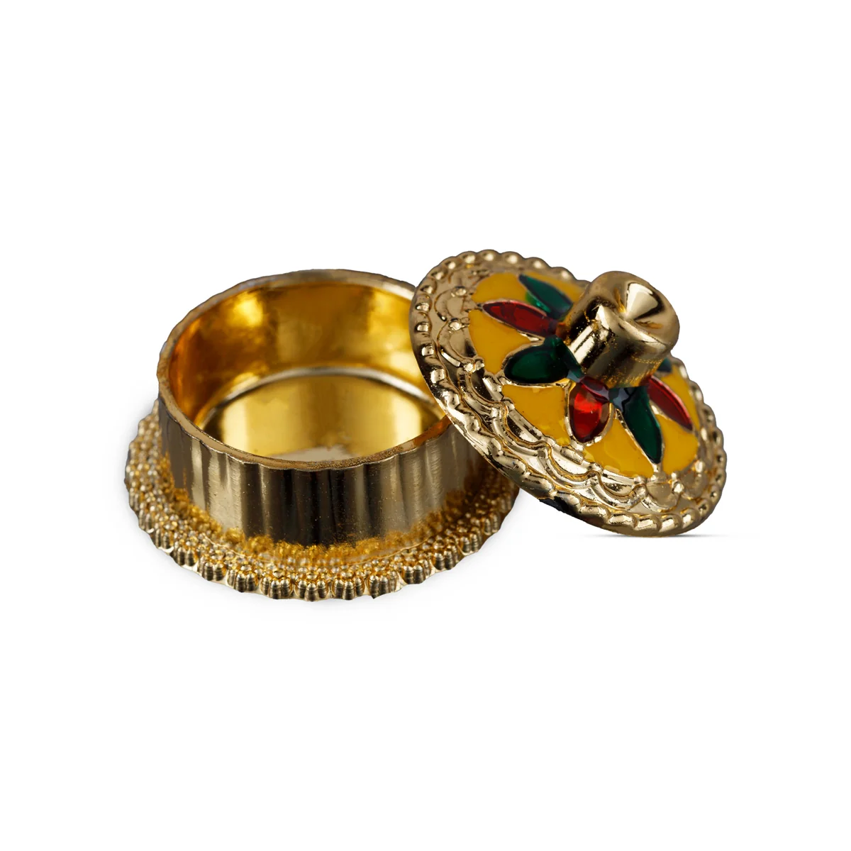 Kumkum Box Set - 1.5 x 1 Inches | 10 Pcs/ Kumkum Bharani/ Kumkum Pot for Pooja/ 100 Gms/ Assorted Design - Image 7