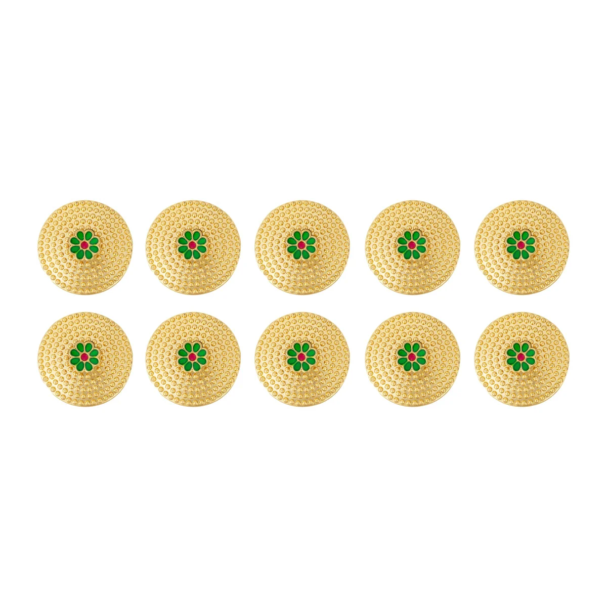 Kumkum Box Set - 2 Inch Dia | 10 Pcs/ Gold Polish Sindoor Pot/ Kumkum Bharani For Pooja And Festive Gifting - Image 2