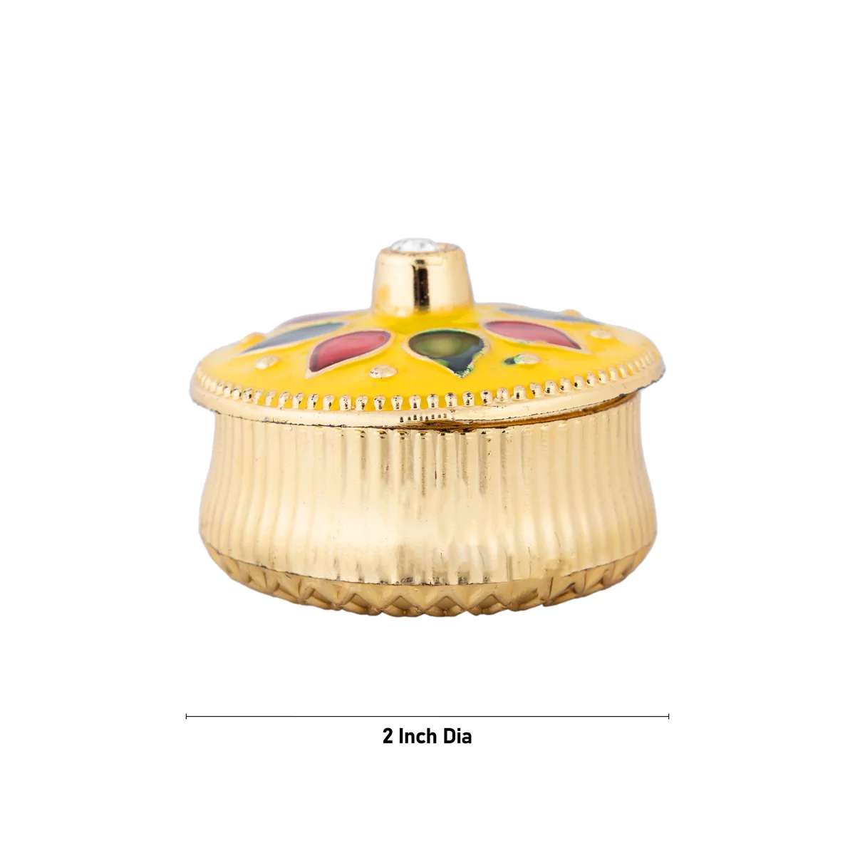 Kumkum Box Set - 2 Inch Dia | 6 Pcs/ Flower Design Sindoor Pot/ Kumkum Bharani For Pooja And Gifting - Image 7