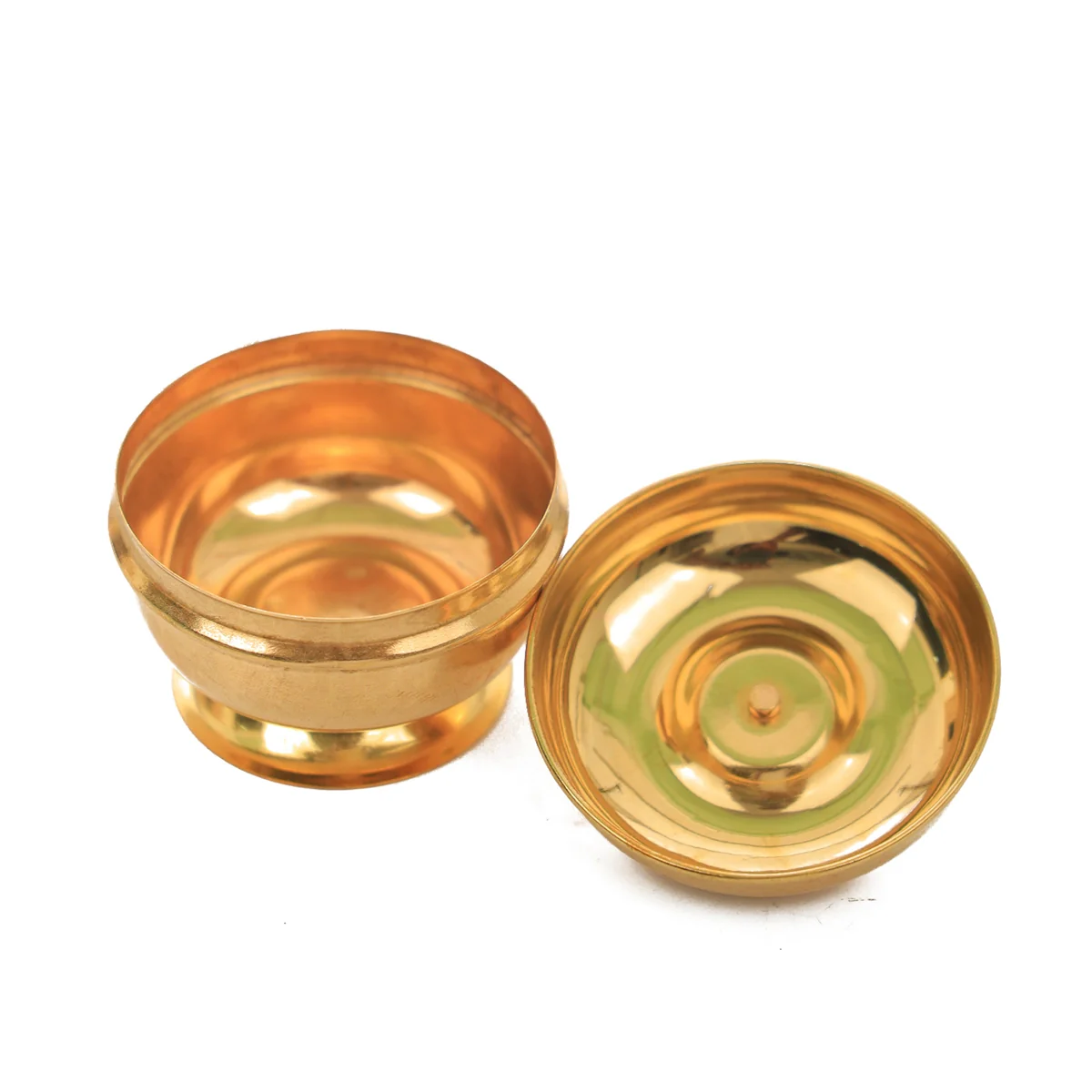 Kumkum Box With Base - 1.75 x 2 Inches | Brass Kumkum Bharani/ Sindoor Pot for Women - Image 2