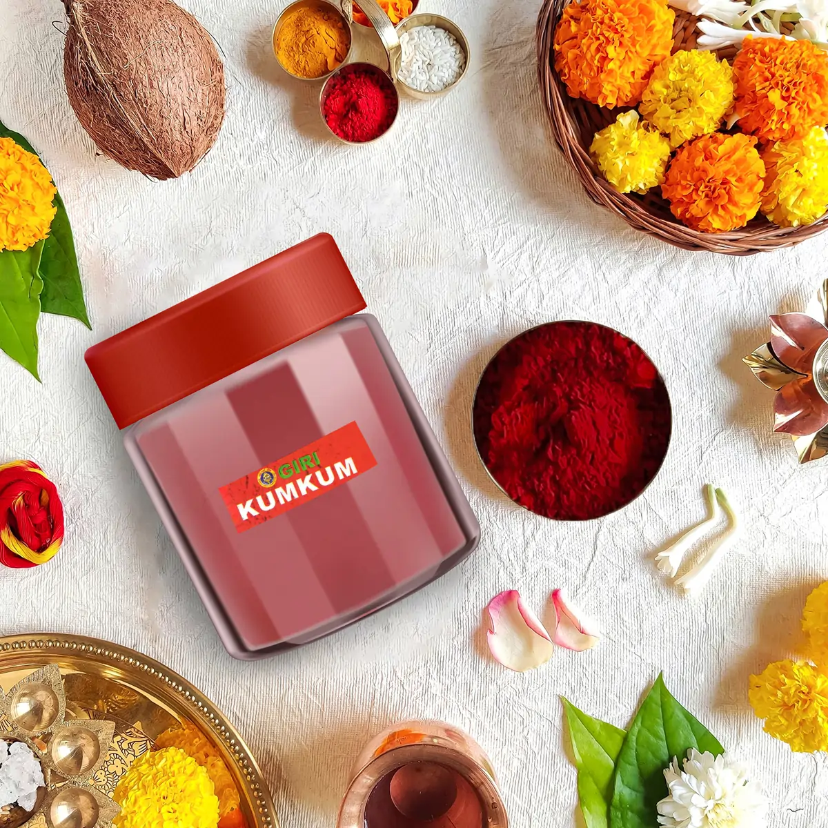 Giri Kumkum - 50 Gms | Tilak/ Sindoor/ Dark Red Colour/ Kumkuma for Pooja - Image 6