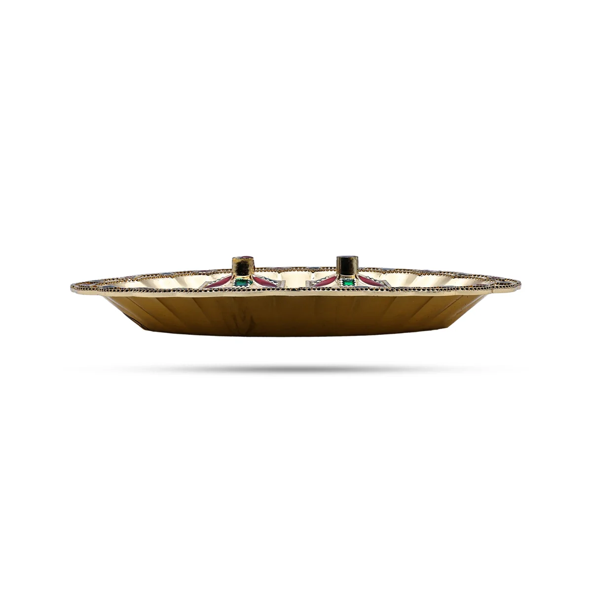 Kumkum Pot With Plate Mix Design - 4 Inch - Image 4