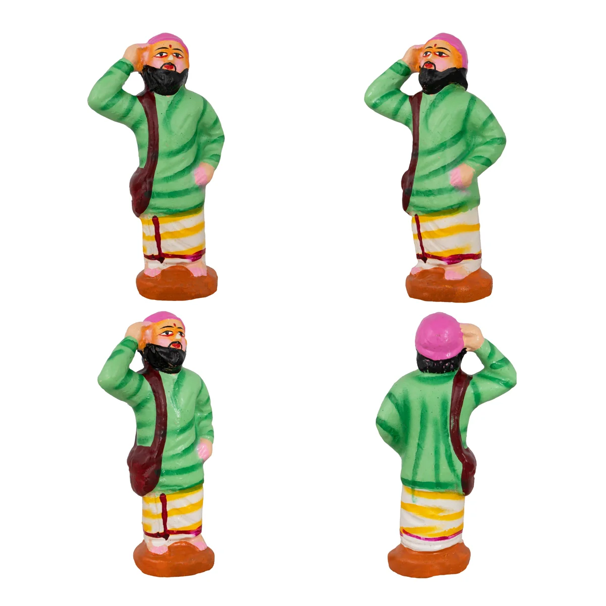 Kurangu Kulla Viyabari Clay Golu Bommai Set - 10 x 8 Inches | Giri Golu Doll/ Navaratri Golu Bomma/Gombe/Bommai - Image 3