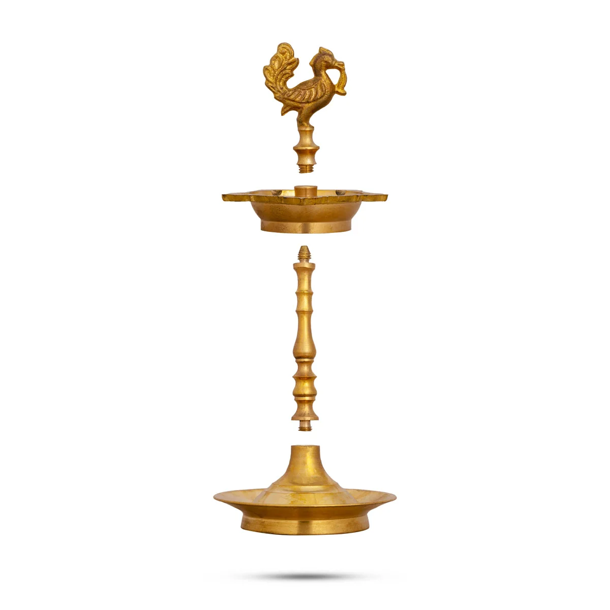 Kuthu Vilakku - 10.5 X 4 Inches | Annam Design Brass Deepam/ Traditional Vilakku/ Brass Lamp For Pooja - Image 3