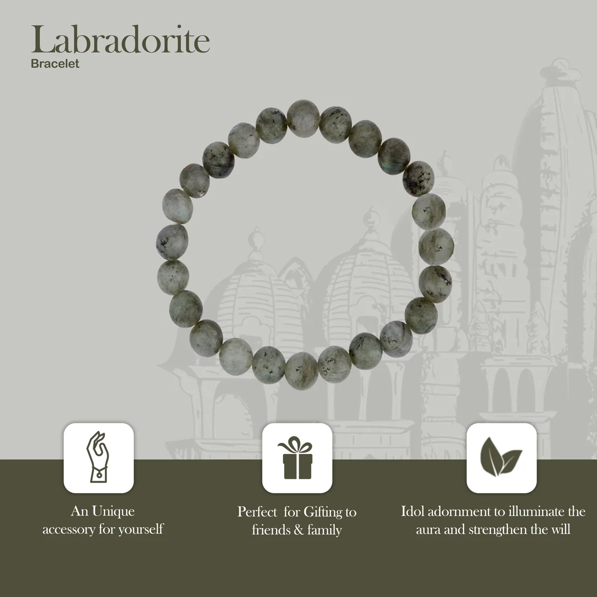 Labradorite Bracelet - 2.5 Inches | Labradorite Crystal Bracelet/ Crystal Jewellery for Men & Women - Image 4