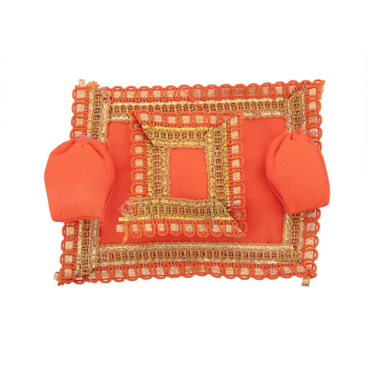Laddo Gopal Ji Gaddi Pillow Set - 4 x 3 Inches | Head & Side Pillow Set/ Kanhaji Bedding Set/ Aasan for Deity - Image 2