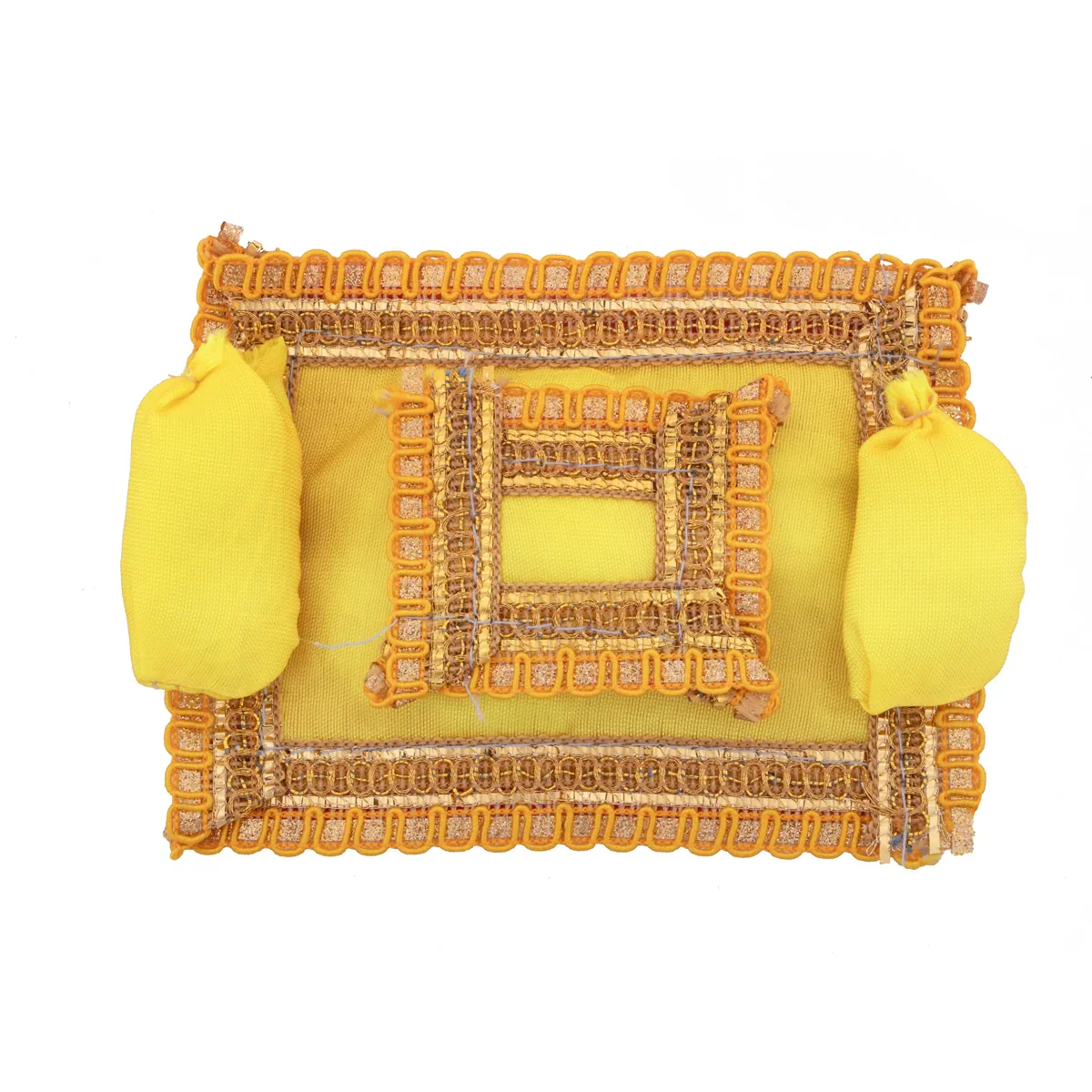 Laddo Gopal Ji Gaddi Pillow Set - 4 x 3 Inches | Head & Side Pillow Set/ Kanhaji Bedding Set/ Aasan for Deity - Image 5