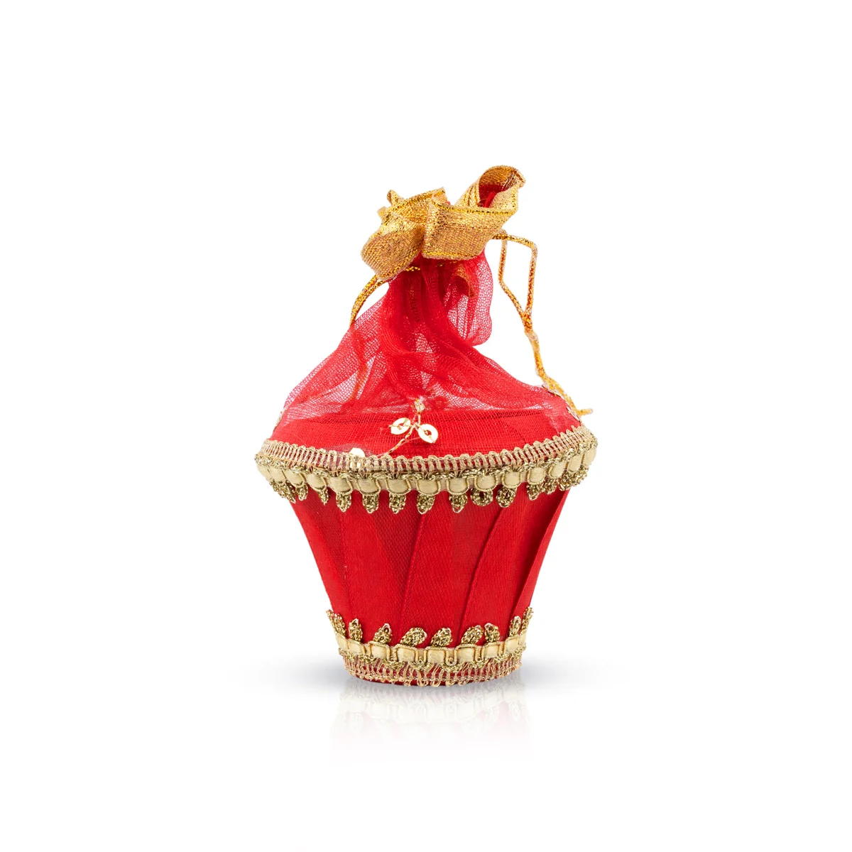 Decorative Tokri Basket With Net Cover - 2.5 x 3 Inches | Gift Hamper Basket/Chocolate Gift Basket For Storage - Image 2