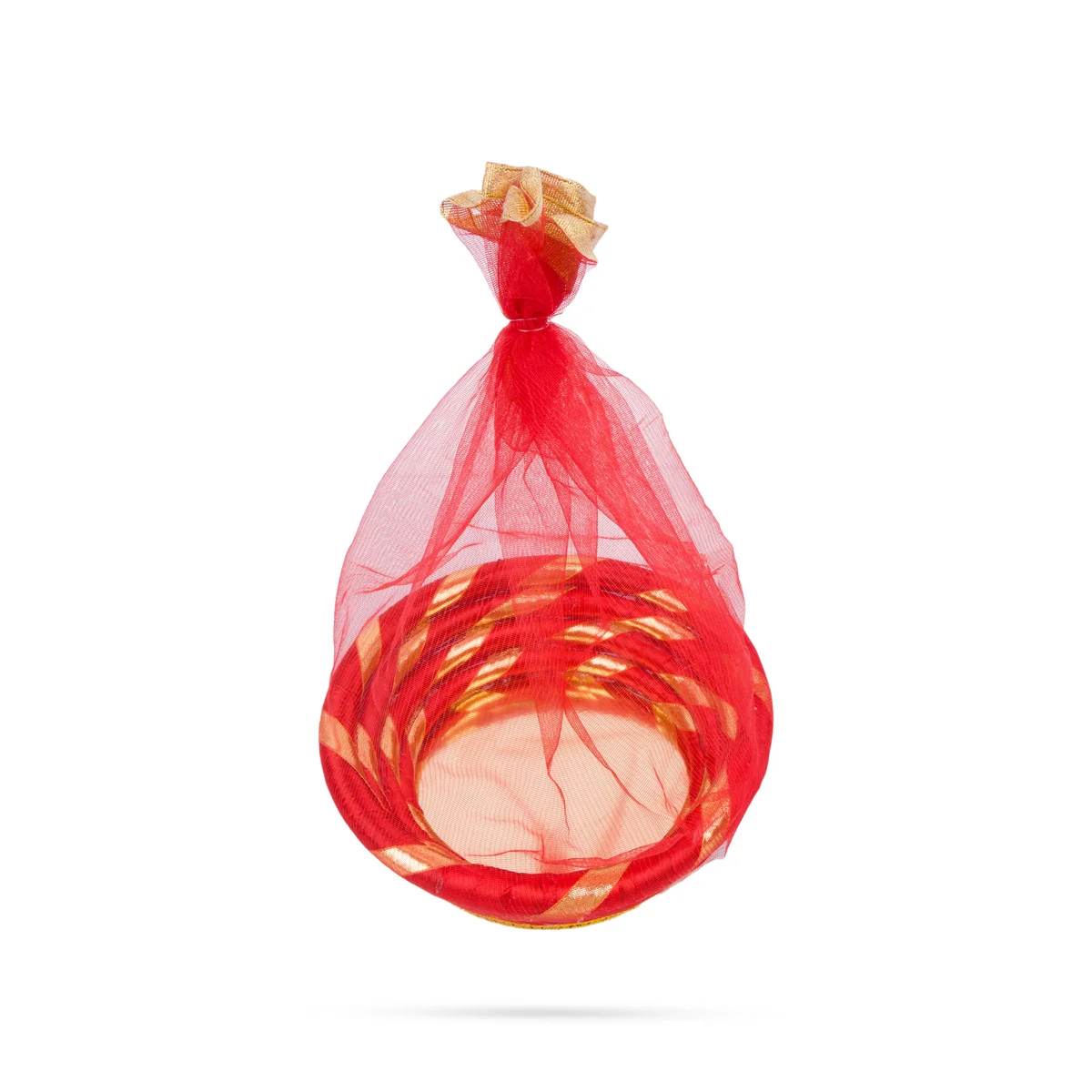 Decorative Tokri Basket With Net Cover - 2.5 x 8 Inches | Gift Hamper Basket/Chocolate Gift Basket For Storage - Image 3