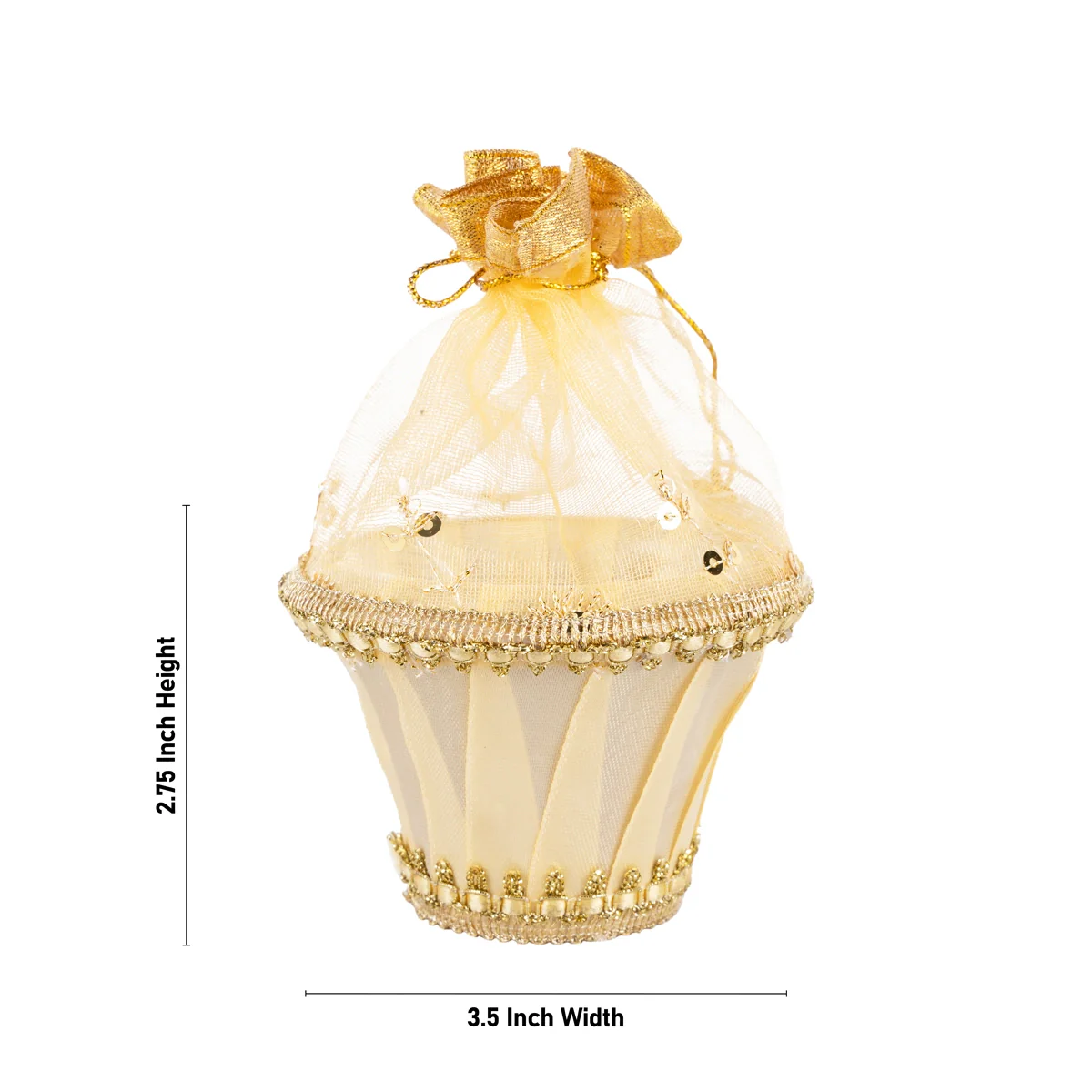 Decorative Tokri Basket With Net Cover- 2.75 x 3.5 Inches | Gift Hamper Basket/Chocolate Gift Basket For Storage - Image 2