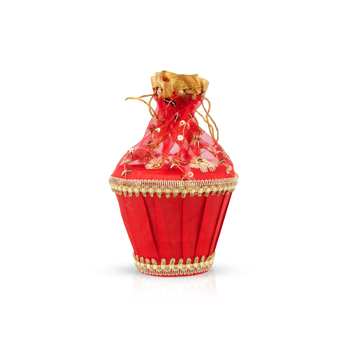 Decorative Tokri Basket With Net Cover - 3.5 x 4 Inches | Gift Hamper Basket/Chocolate Gift Basket For Storage - Image 5