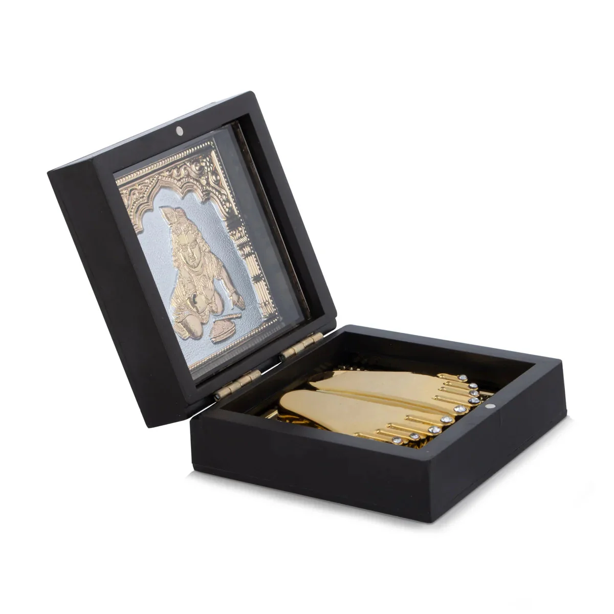 Laddu Gopal Murti Design Pooja Box - 1.5 X 4.5 X 4 Inches | Puja Box/ Charan Paduka Box For Pooja And Gifting - Image 3