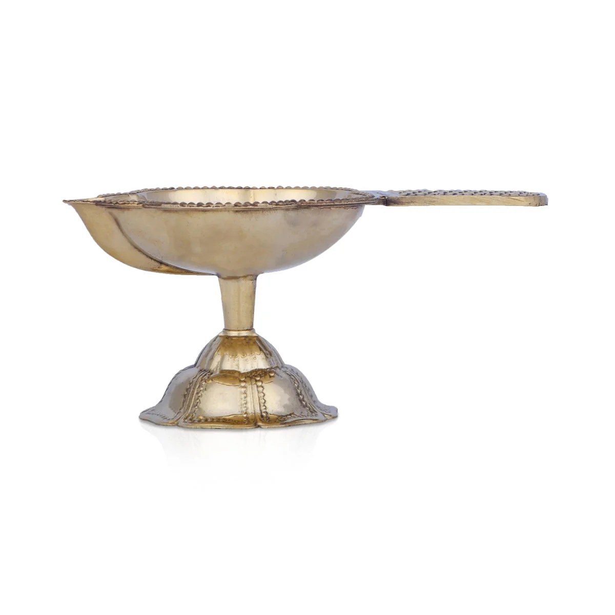 Lakshmi Aarti With Base - 2 x 3.75 Inches | Traditional Brass Aarti/ Laxmi Aarti for Pooja/ Arti Diya - Image 3