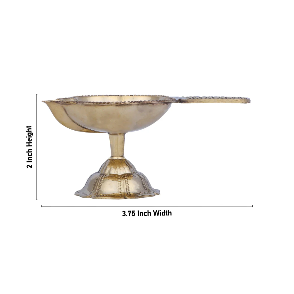 Lakshmi Aarti With Base - 2 x 3.75 Inches | Traditional Brass Aarti/ Laxmi Aarti for Pooja/ Arti Diya - Image 4