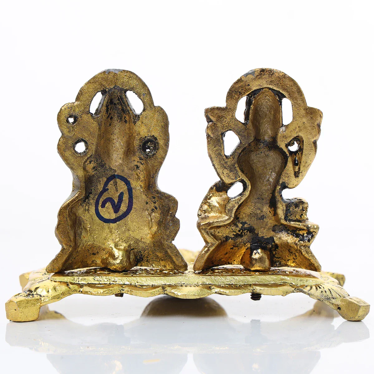 Lakshmi Ganesh Deep - 4 x 5 Inches | Diya/ Aluminium Lamp/ Vilakku for Pooja/ 170 Gms Approx - Image 3