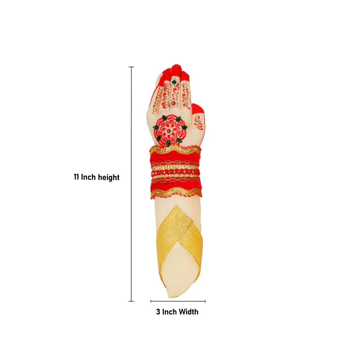 Lakshmi Hand Set - 11 Inches | Laxmi Devi Hands/ Goddess Lakshmi Hands with Decoration for Deity - Image 3