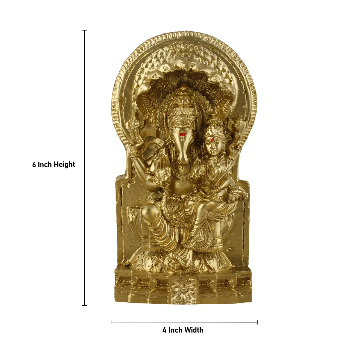 Lakshmi Hayagreeva Statue with Arch - 6 x 4 Inches | Resin Statue for Pooja - Image 4