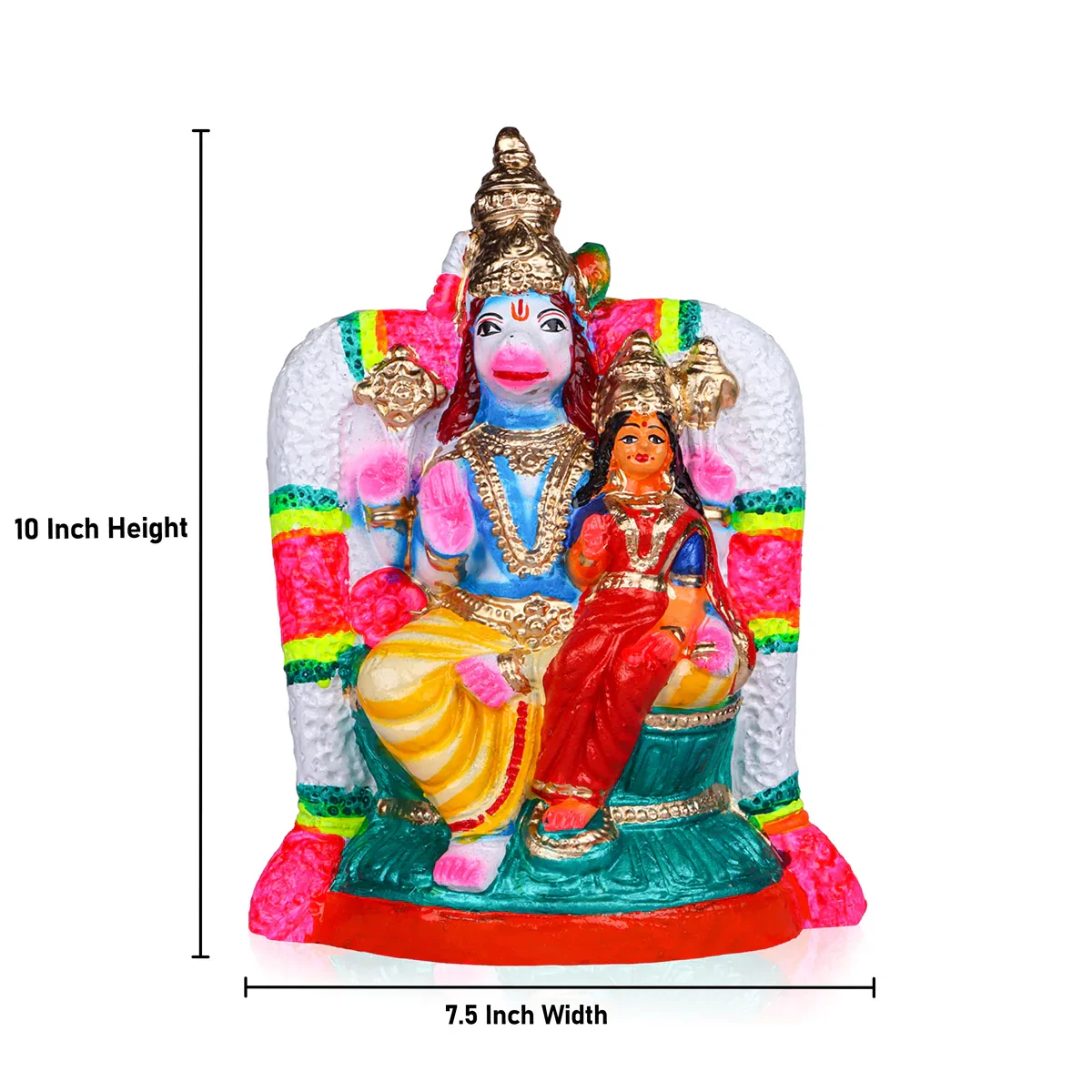 Lakshmi Hayagreevar Clay Golu Bommai - 10 Inches | Giri Golu Doll/ Navaratri Golu Bomma/Gombe/Bommai - Image 3