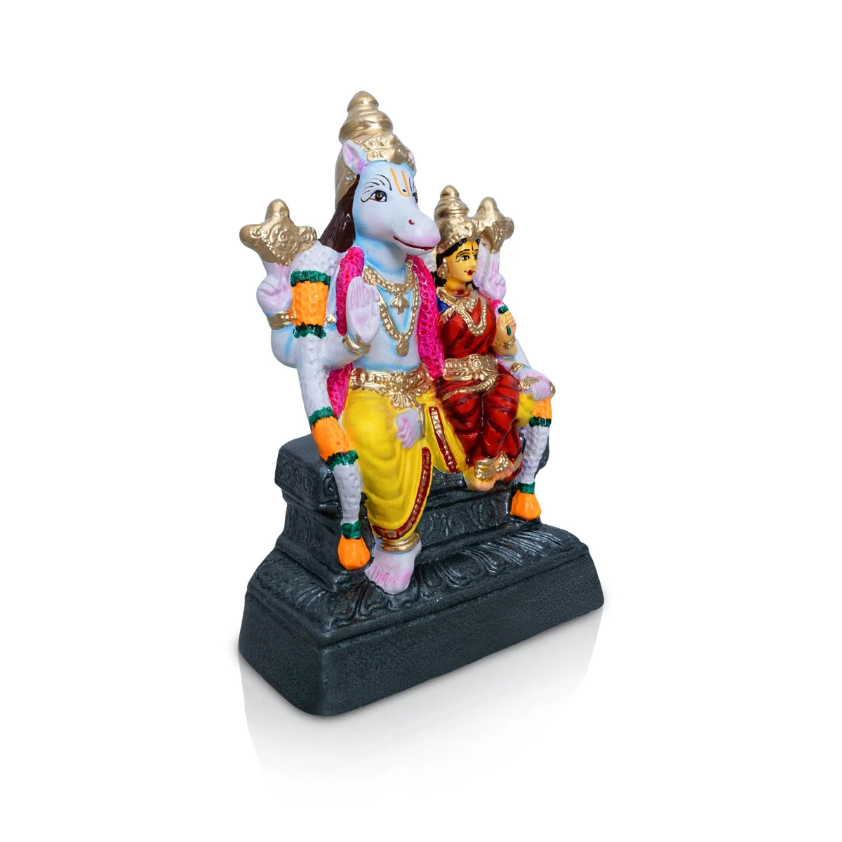 Lakshmi Hayagreevar Paper Mache Golu Bommai - 14 x 8.5 Inches | Giri Golu Doll/ Navaratri Golu Bomma/Gombe - Image 2