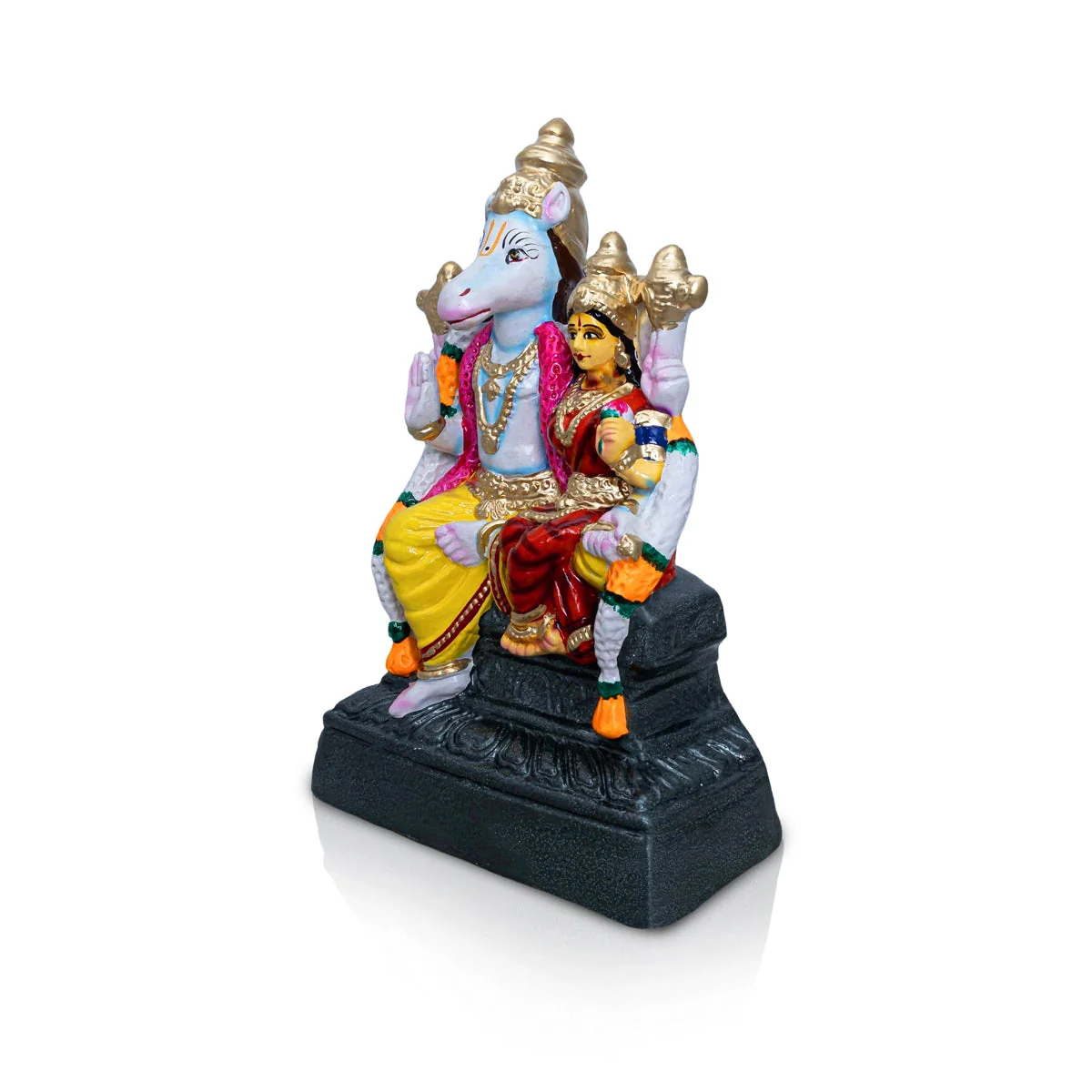 Lakshmi Hayagreevar Paper Mache Golu Bommai - 14 x 8.5 Inches | Giri Golu Doll/ Navaratri Golu Bomma/Gombe - Image 3