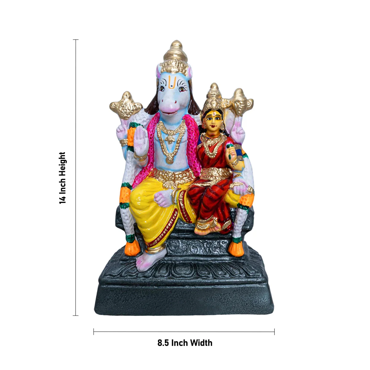 Lakshmi Hayagreevar Paper Mache Golu Bommai - 14 x 8.5 Inches | Giri Golu Doll/ Navaratri Golu Bomma/Gombe - Image 4