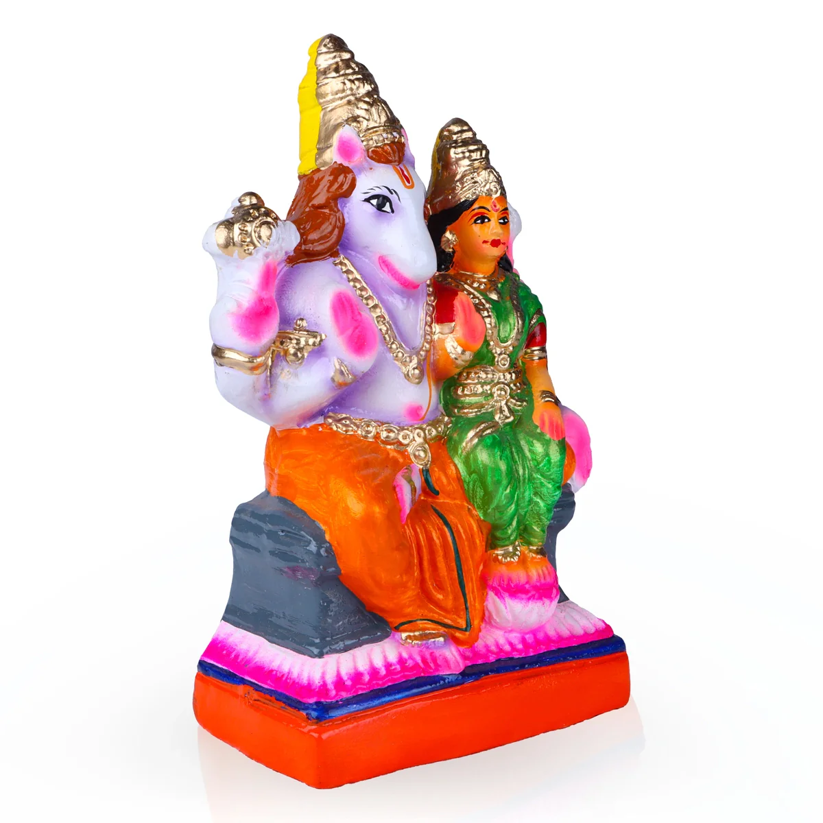 Lakshmi Hayagreevar Clay Golu Bommai - 10 x 5 Inches | Giri Golu Doll/ Navaratri Golu Bomma/Gombe/Bommai - Image 2
